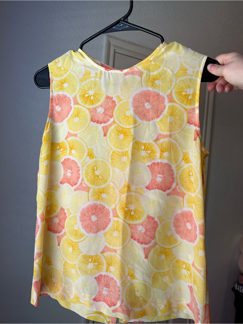 Equipment Sleeveless Citrus Lemon Yellow/Coral 100% Silk Top XS - Picture 6 of 7